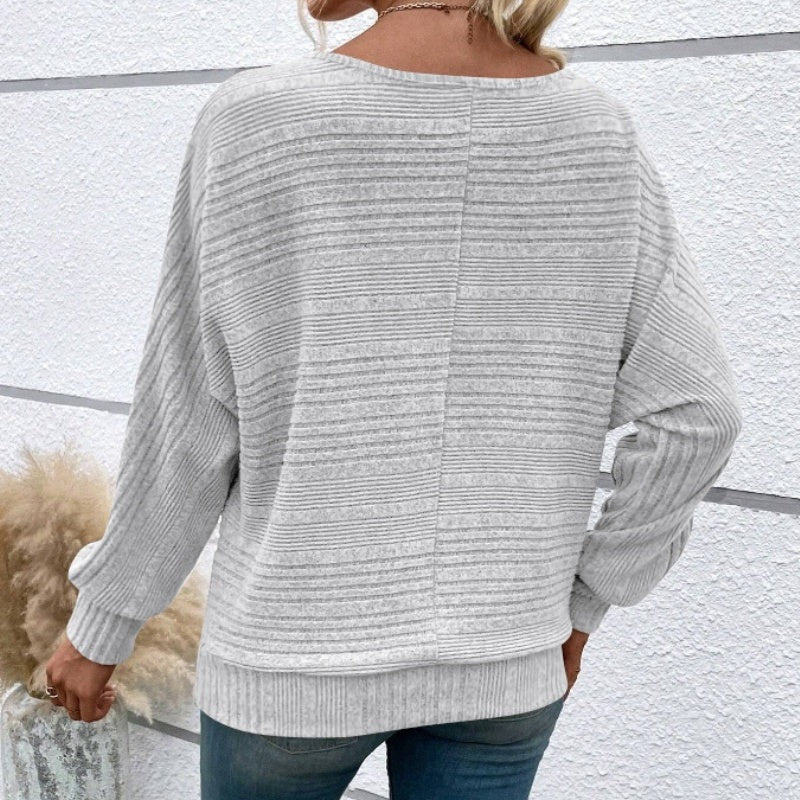 Elisa | Jersey de manga larga suave y sólido con mangas Batwing
