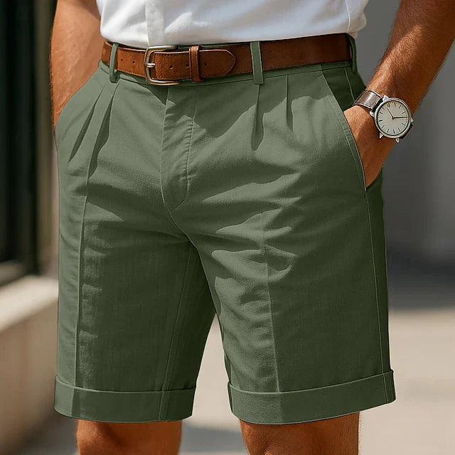 Pablo | Pantalones cortos plisados a medida para hombre