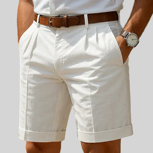 Pablo | Pantalones cortos plisados a medida para hombre