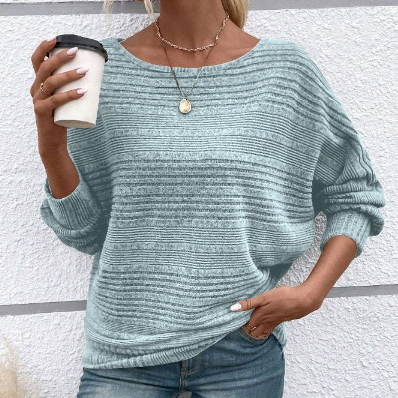 Elisa | Jersey de manga larga suave y sólido con mangas Batwing