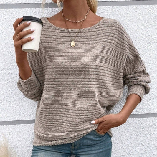 Elisa | Jersey de manga larga suave y sólido con mangas Batwing
