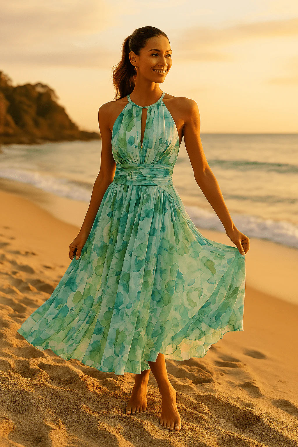 Amara | Elegante Vestido Largo Floral para Mujer Verano