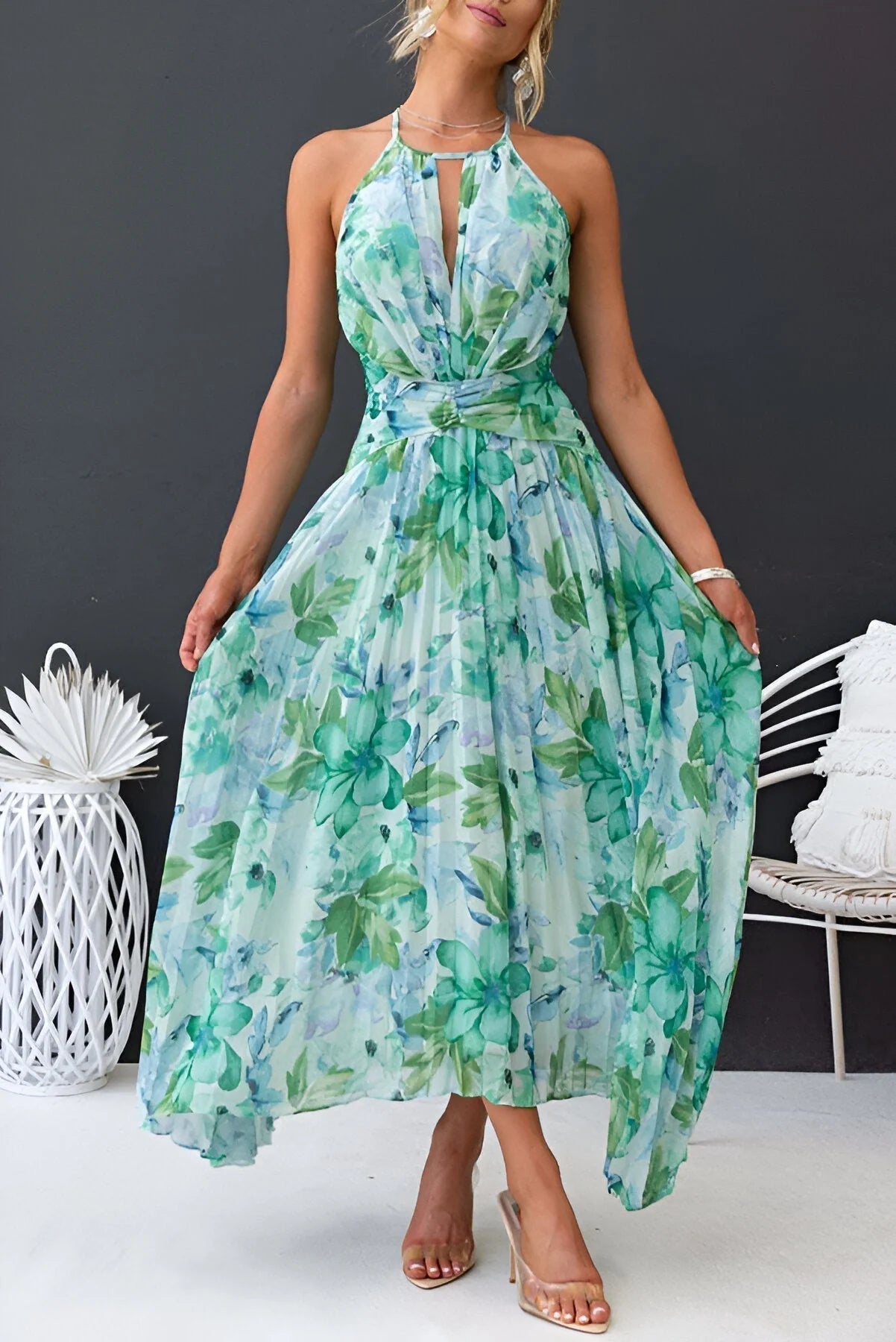Amara | Elegante Vestido Largo Floral para Mujer Verano