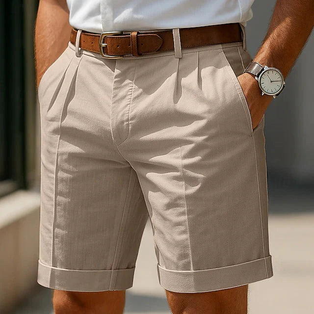 Pablo | Pantalones cortos plisados a medida para hombre